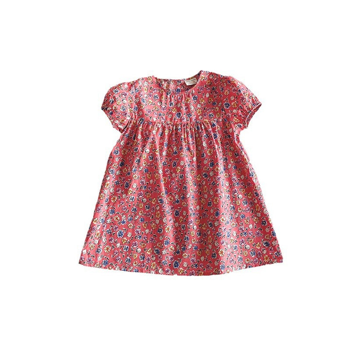 Pige Floral Print Korte Ærmer Kjole Stilla