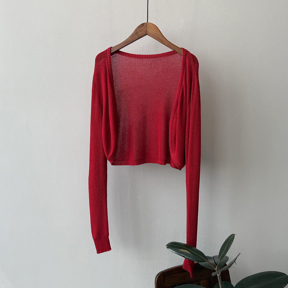 Damer casual strikjakke med åben front og elegante manchetter Stilla