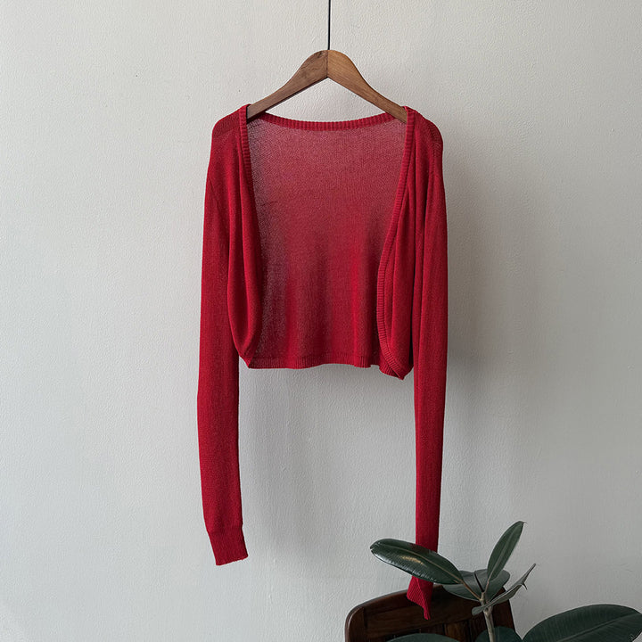 Damer casual strikjakke med åben front og elegante manchetter Stilla
