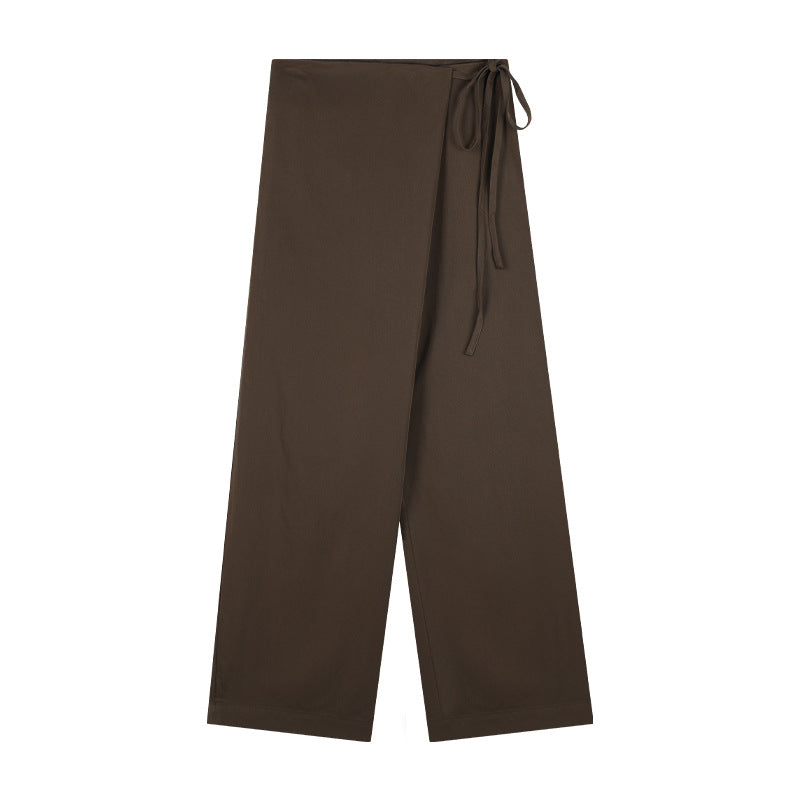 Dame elegant Paperbag-bukser med høj talje og sidelomme snørebånd Stilla