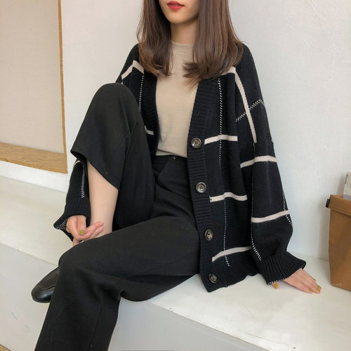 Kvinders stilfulde cardigan med koordineret blokdesign Stilla