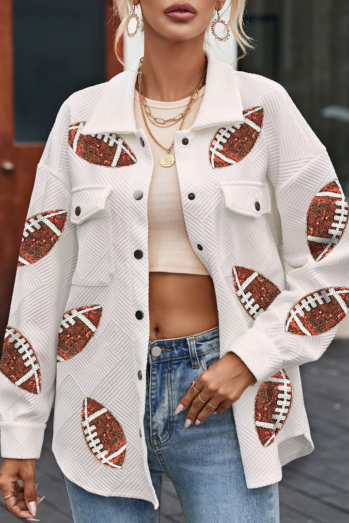 Dame Oversized Jakke med Football-design og praktiske lommer Stilla