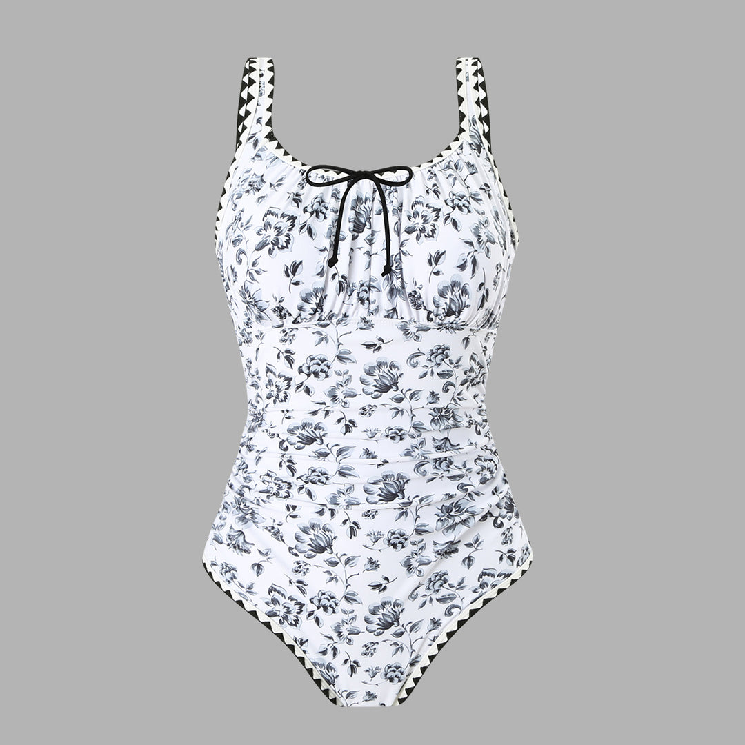 Dame Vintage Floral Print One-Piece Badedragt Stilla