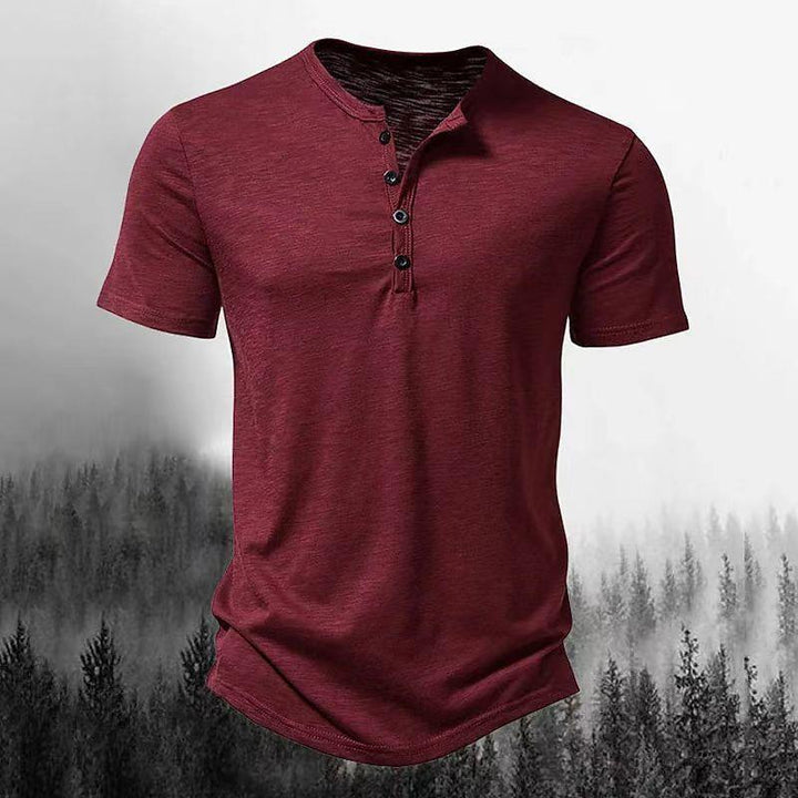 Herre kortærmet skjorte med moderne knapkrave og kvalitetsstof Stilla