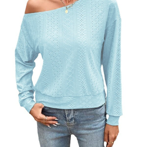 Dame Løs overdel med off-shoulder design og struktureret stof Stilla