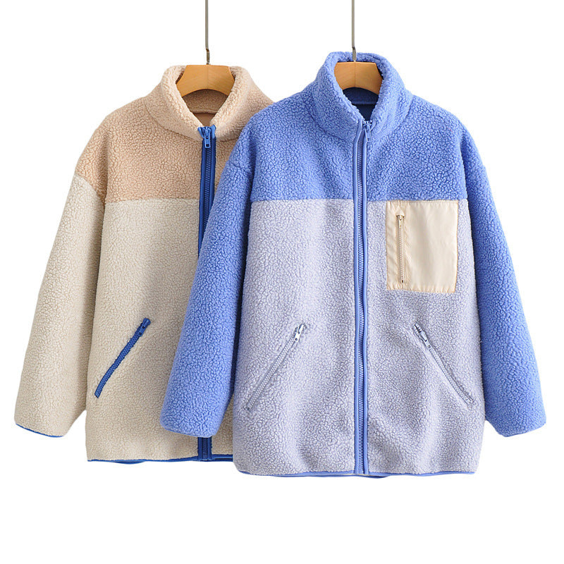 Kvinders Fluffy Fleece Jakke med Høj Krave og Lynlås Stilla