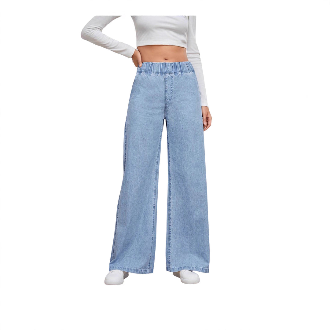Damernes lette højtaljede jeans med elastisk talje og elegant snit Skovae