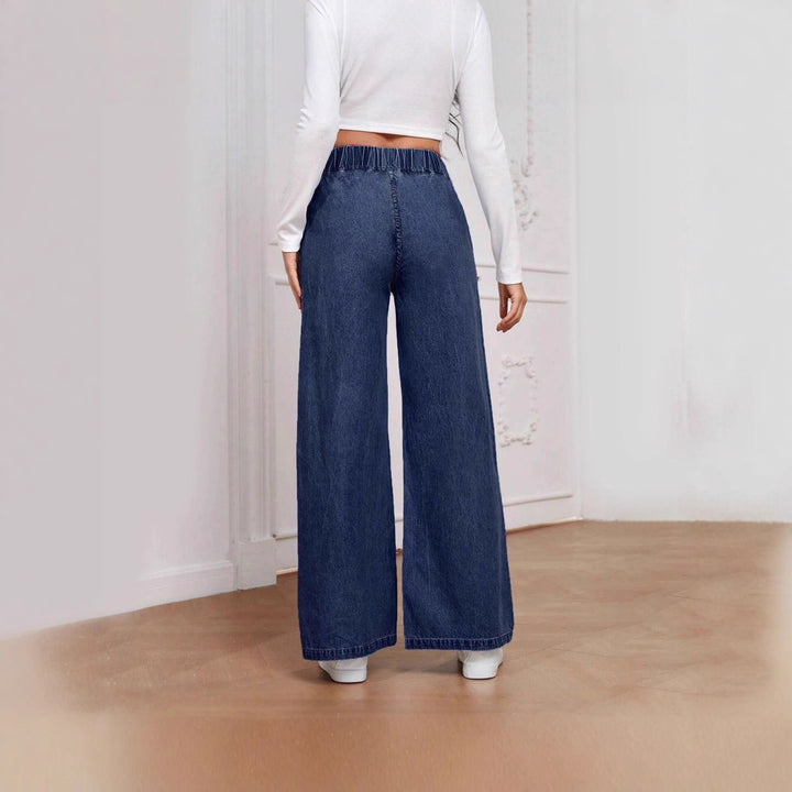 Damernes lette højtaljede jeans med elastisk talje og elegant snit Skovae