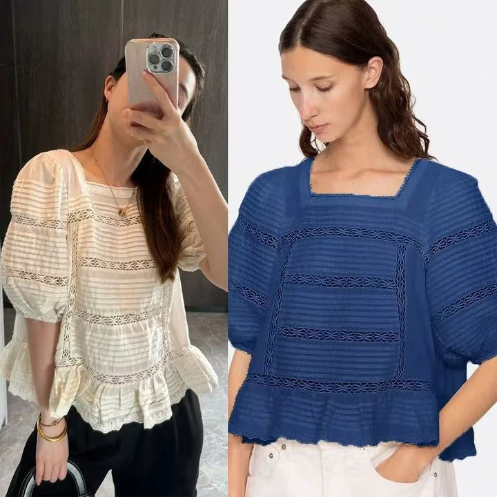 Dame Raffineret Bluse med Flæse detaljer Stilla