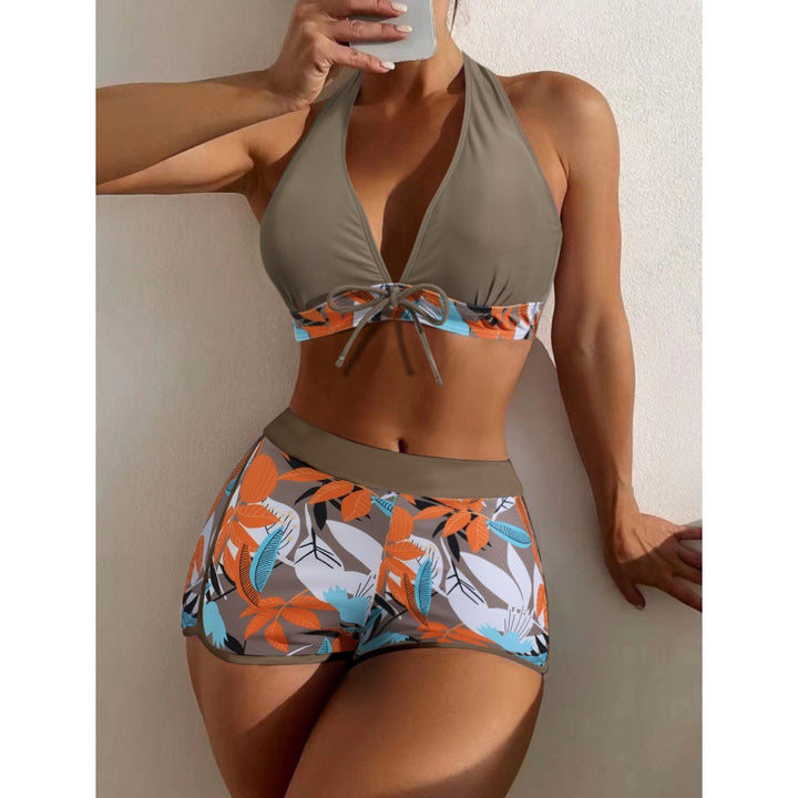 Dame Højhalset Bikini med legesygt Blomsterprint Skovae