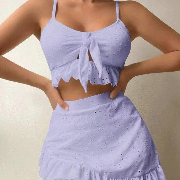 Damer legende Crop-Top og flæse nederdel sæt Skovae