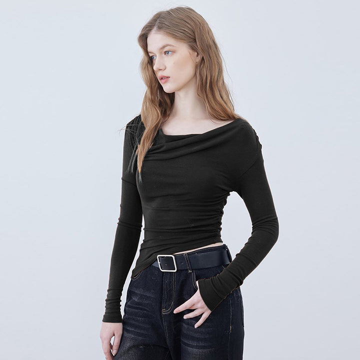 Femme Off-Shoulder Raffung Langærmetop Stilla