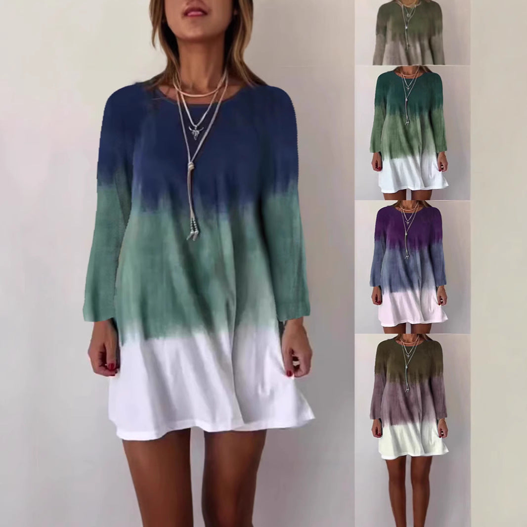 Dame fritidskjole i Dip-Dye design Stilla