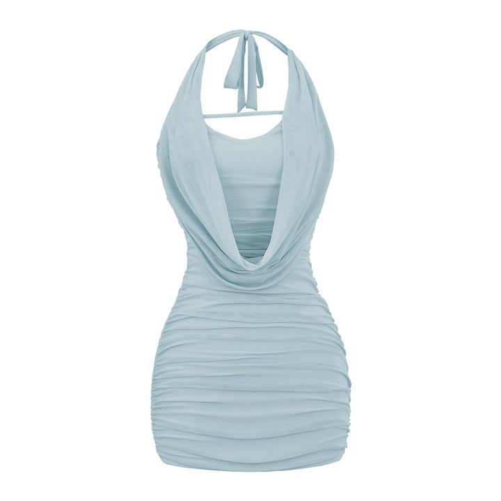 Dame strandkjole med elegant drapering og justerbare stropper Stilla