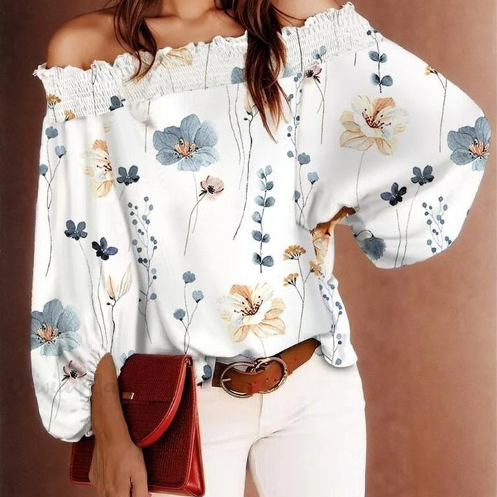 Dame Off-Shoulder Blomsterprint Bluse Stilla