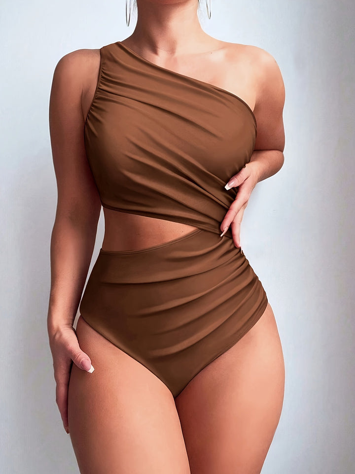 Dame En-sidet Badedragt med elegant Drapering Skovae