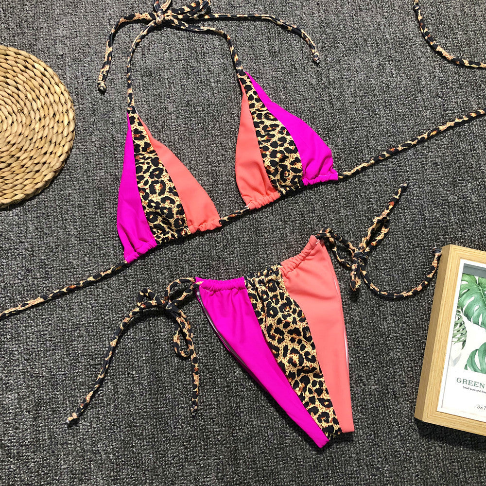 Dame fashionable triangel bikini med unik mønsterblanding Skovae