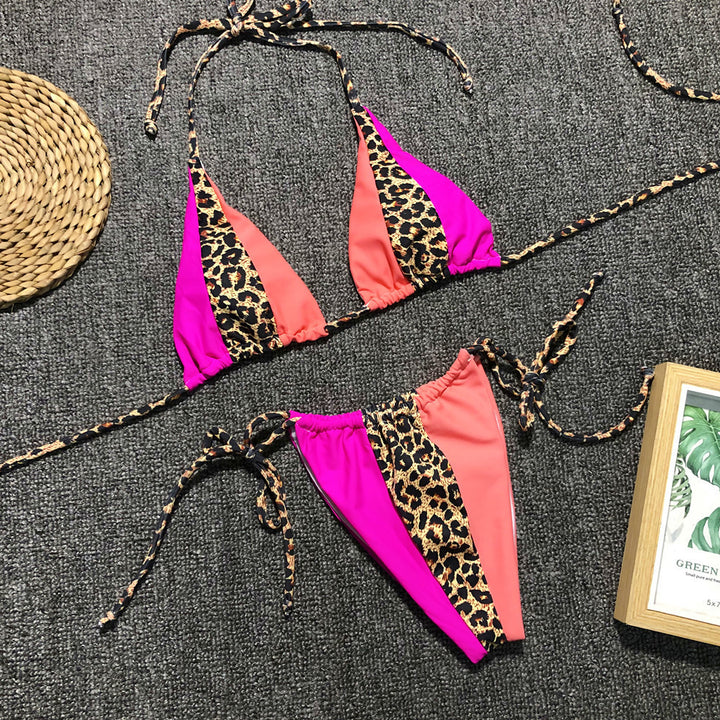 Dame fashionable triangel bikini med unik mønsterblanding Skovae