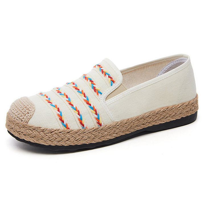 Dame Espadrilles med elastisk indslipning og flettet jute bund Stilla