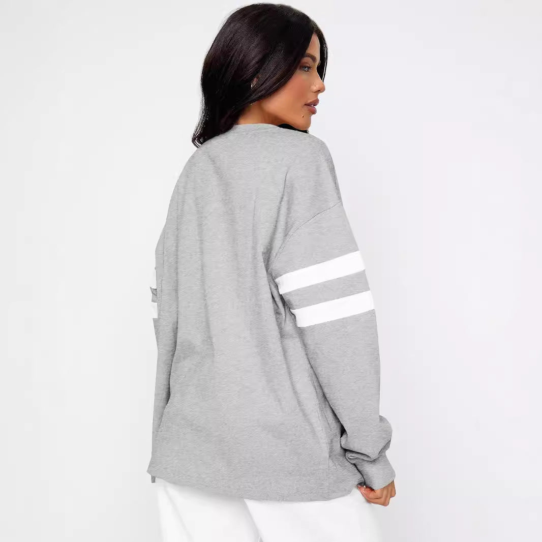 Dame Casual Sweatshirt med brede striber Stilla