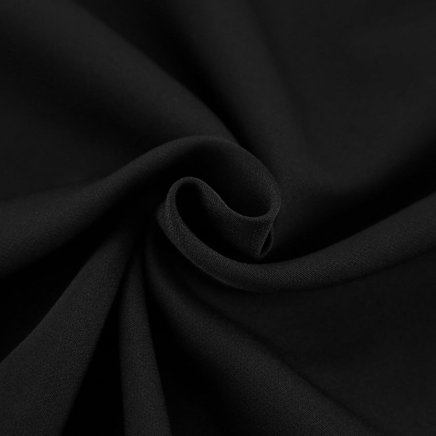 Dame Elegant asymmetrisk minikjole med skulderbånd og drapering Stilla