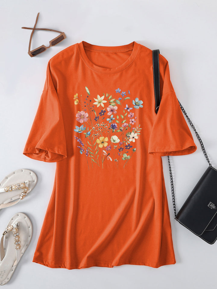 Kvinder Casual Sommer Bluse Skjorte med Blomsterprint Stilla
