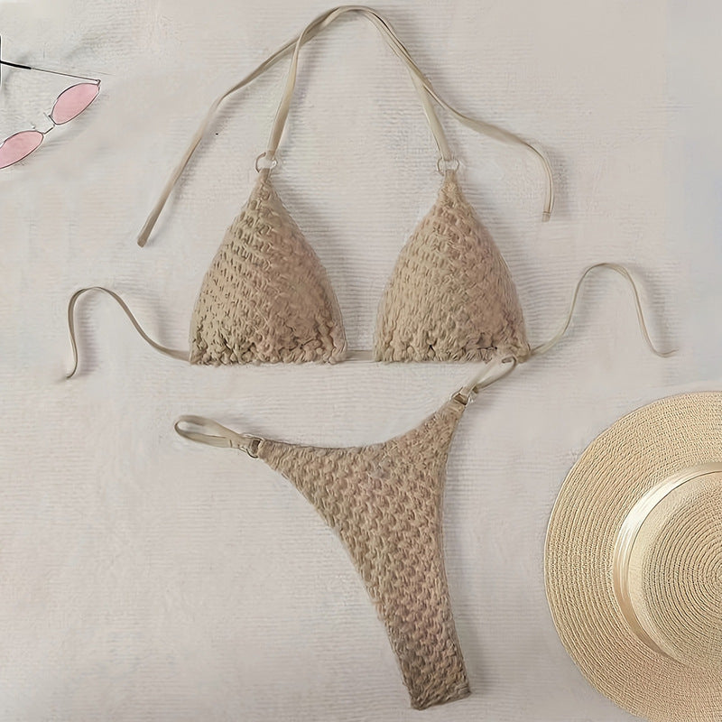 Dame triangel-bikini med flettet struktur Skovae