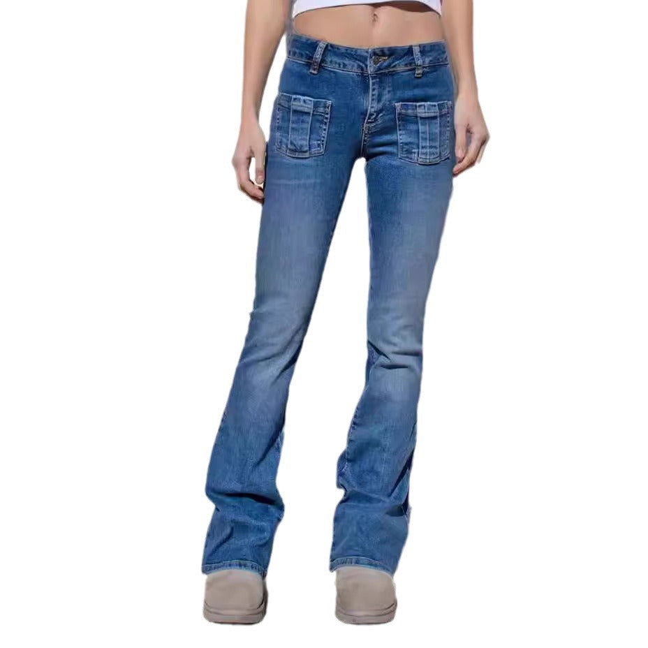 Dame Flared Jeans med fashionable lommer Stilla