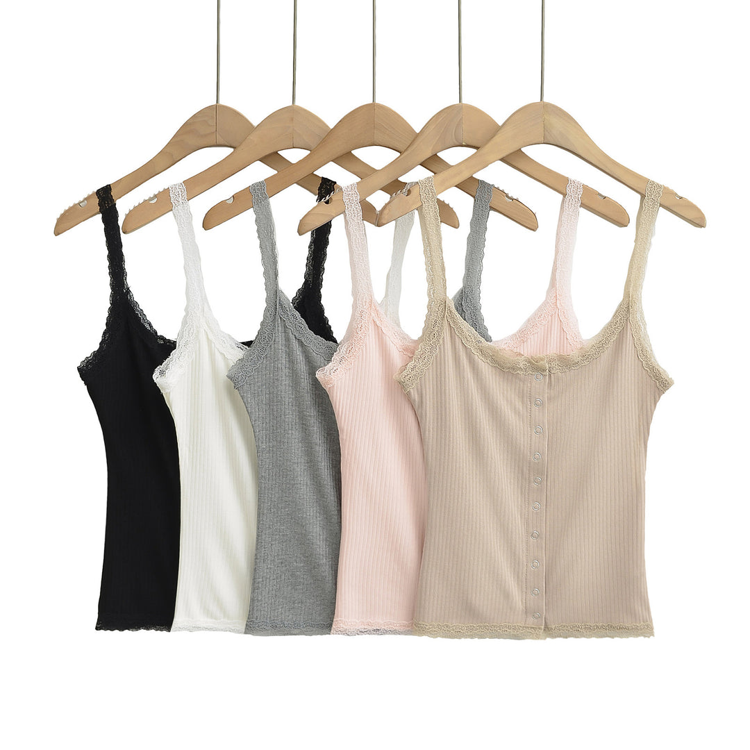 Dame spids-langærmet-crop-top med knaplukning og elastisk struktur Stilla