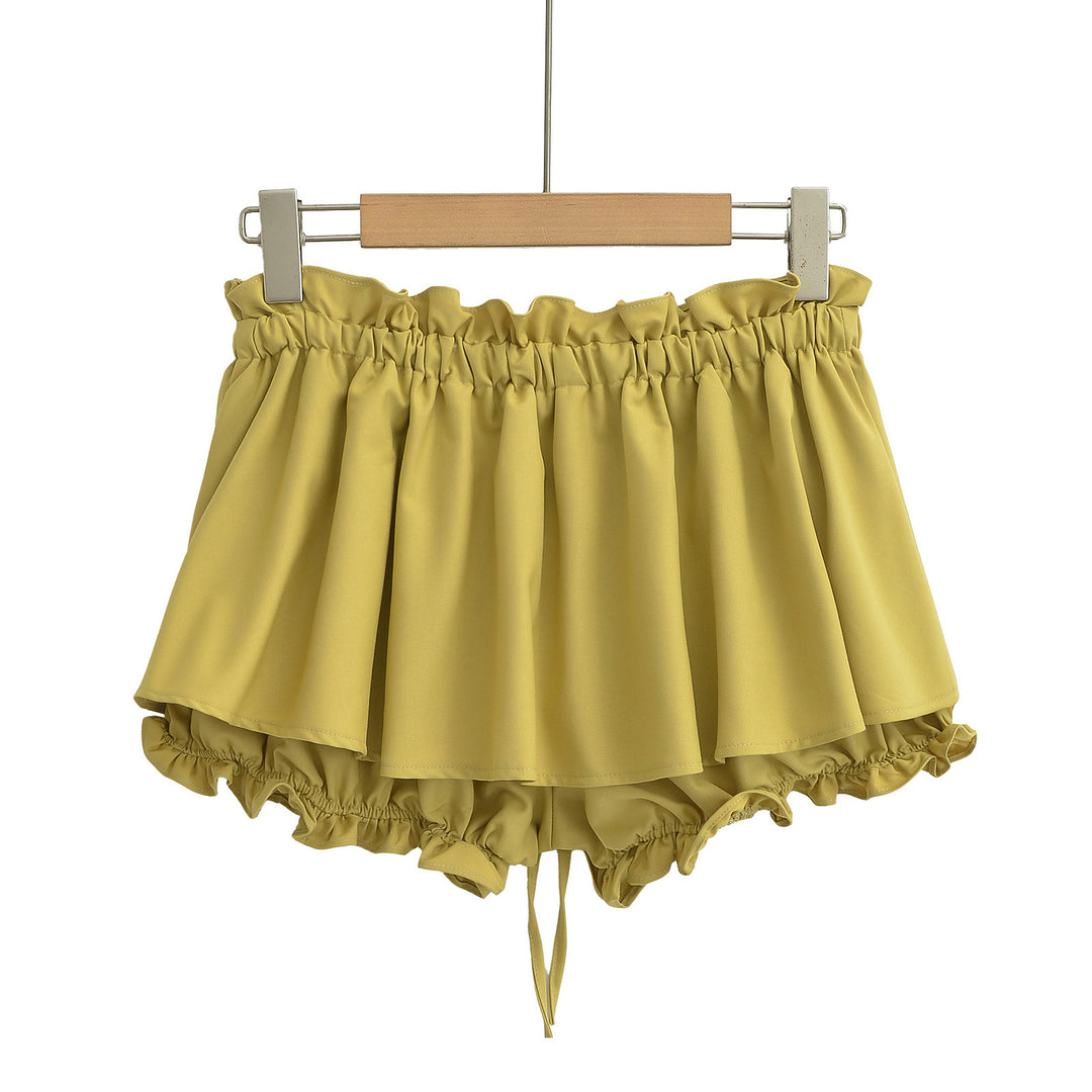 Dame luftige Rüschenshorts med elastisk taljebånd og snøre Stilla