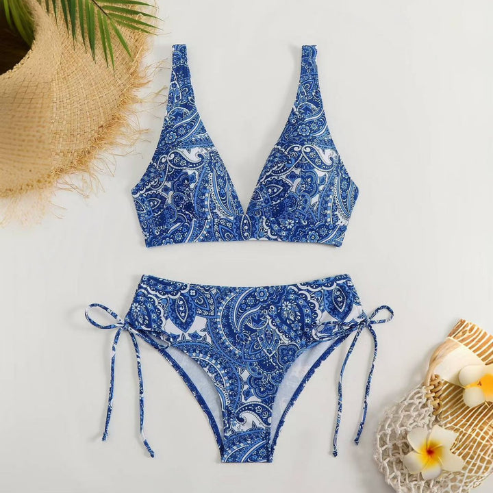 Dame bikini-sæt med moderne paisley-design og behagelig high-waist snit Stilla