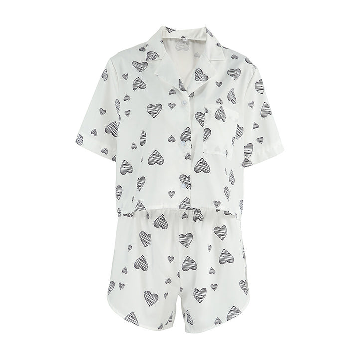 Dame Pyjama-sæt med hjertemotiv og komfortabel pasform Stilla