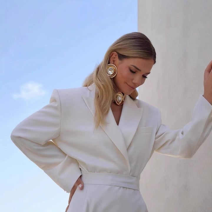 Dame Oversized Blazer med taljeret bælte Stilla