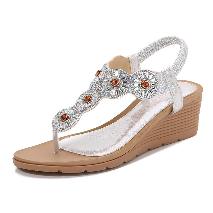Dame Wedge-sandaler med glitrende dekorationselementer Stilla