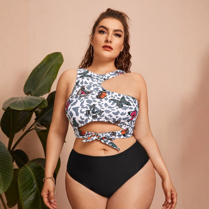 Damer Crop-Bikini-top med moderne bindedesign Skovae