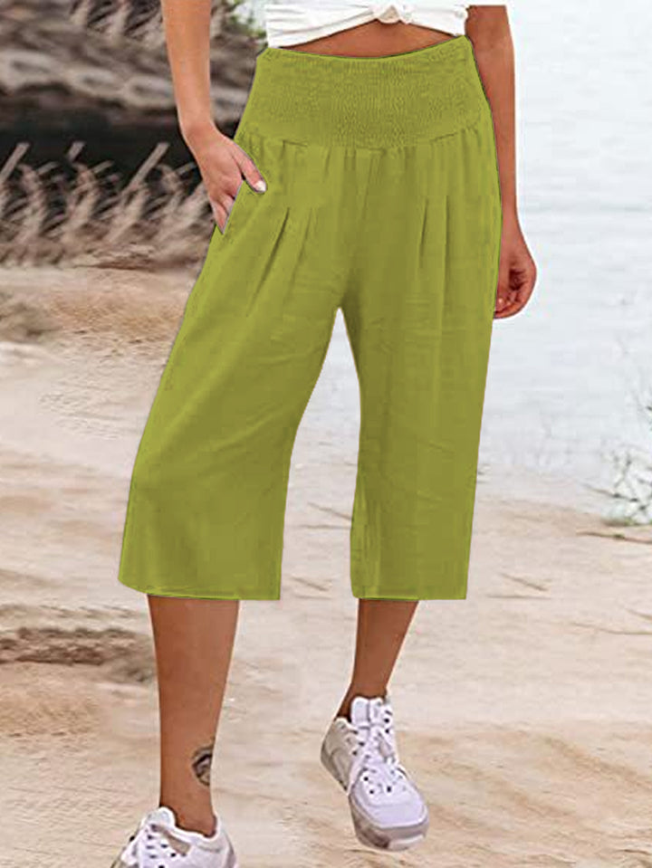 Damer Elegant løs Culotte med elastisk bælt og folder Stilla