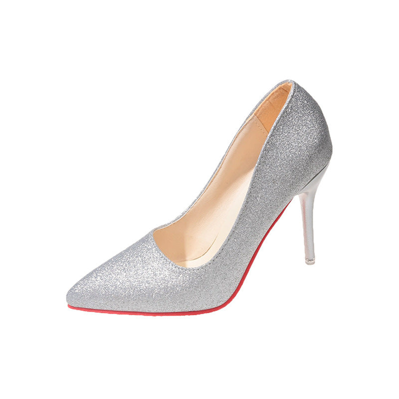 Damer Glitrende High Heels med elegant spids design og skridsikkert fodseng Stilla