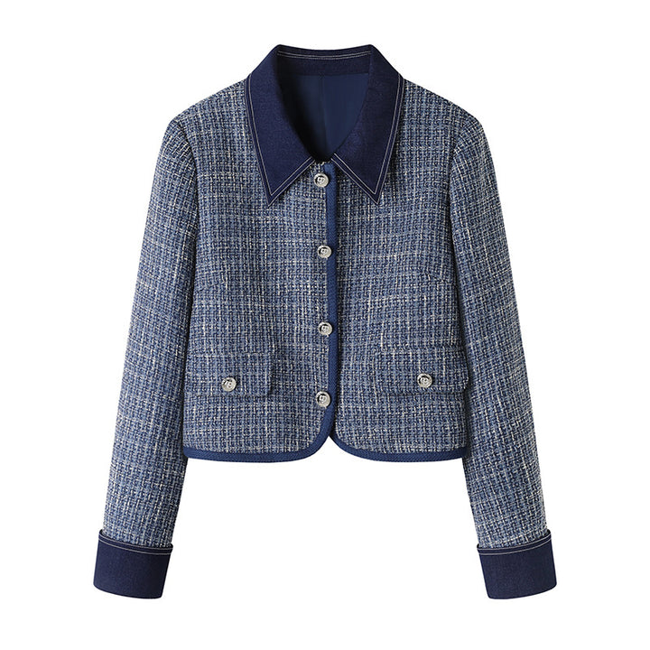 Dame moderat kort jakke i tweed-stil Stilla