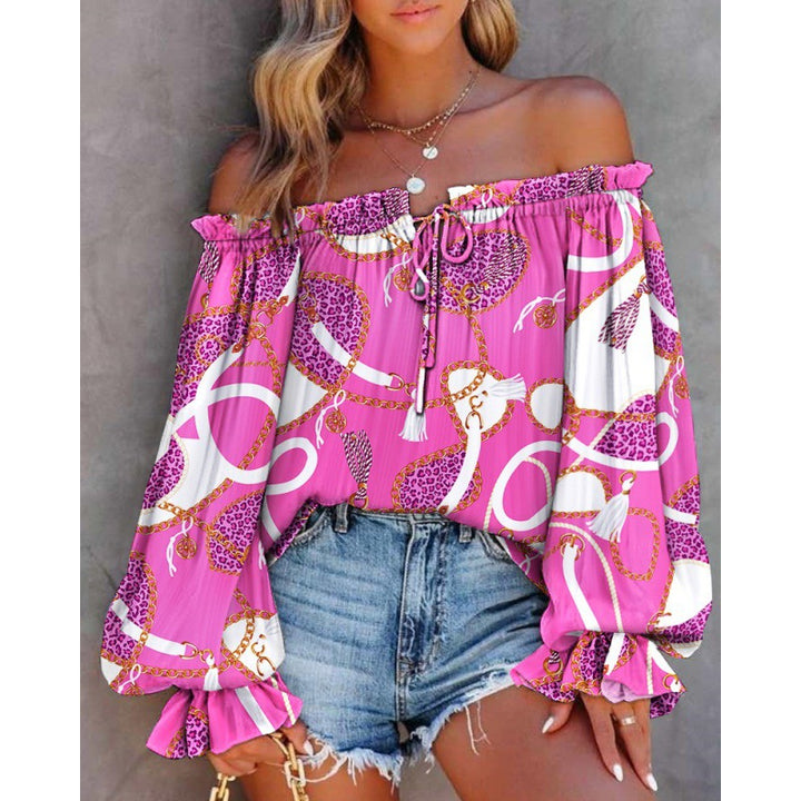 Dame Off-Shoulder Bohemian Bluse med flydende ærmer Stilla