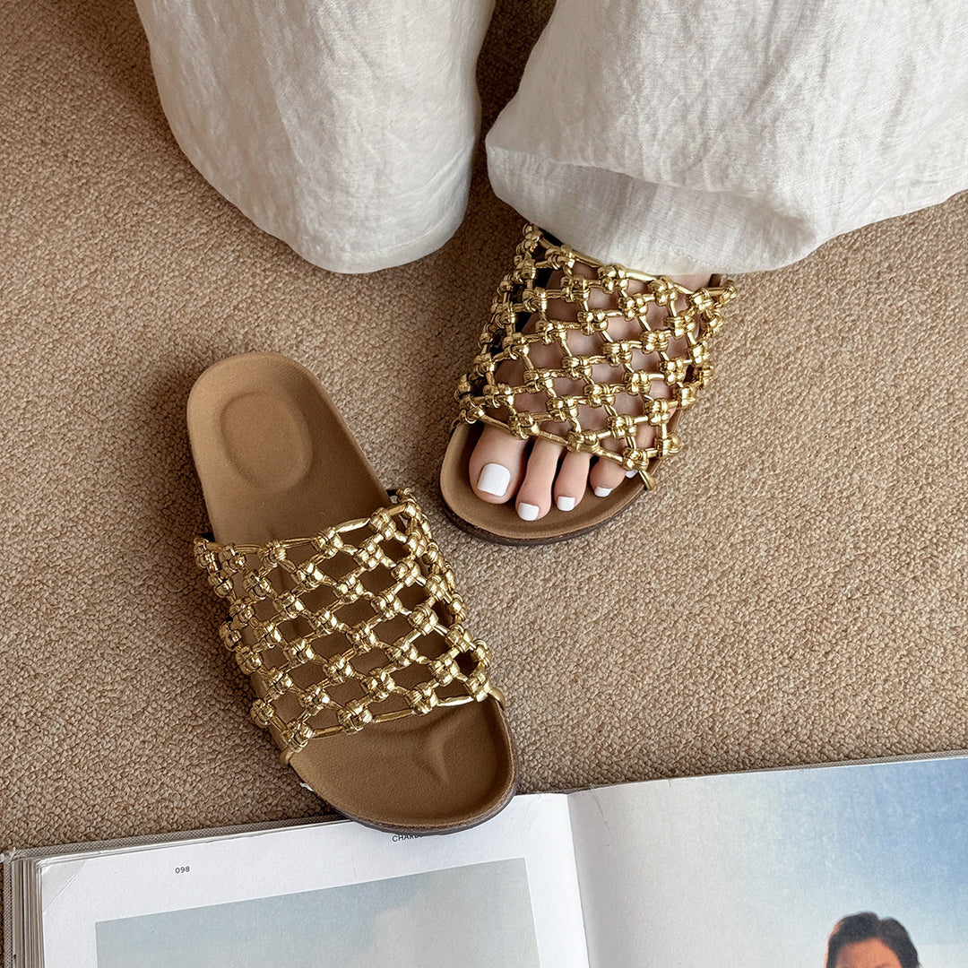 Femme Stilfulde Flettede Slide Sandaler Stilla