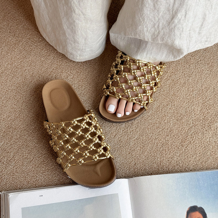 Femme Stilfulde Flettede Slide Sandaler Stilla