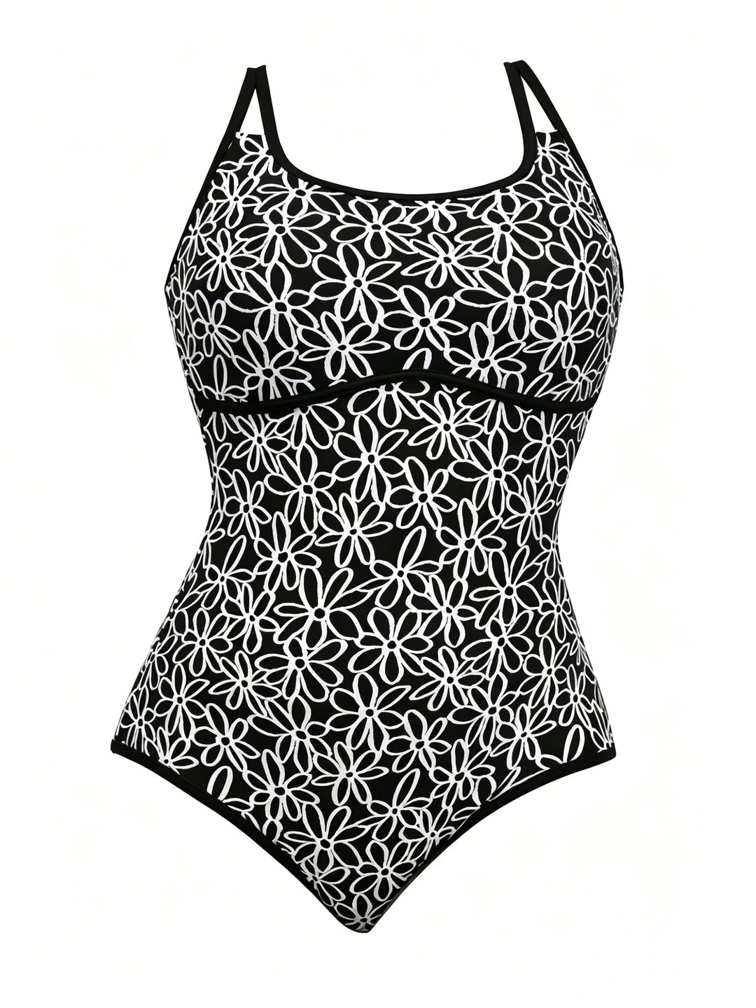 Dame Sporty En-piece Badedragt med floral mønster Skovae