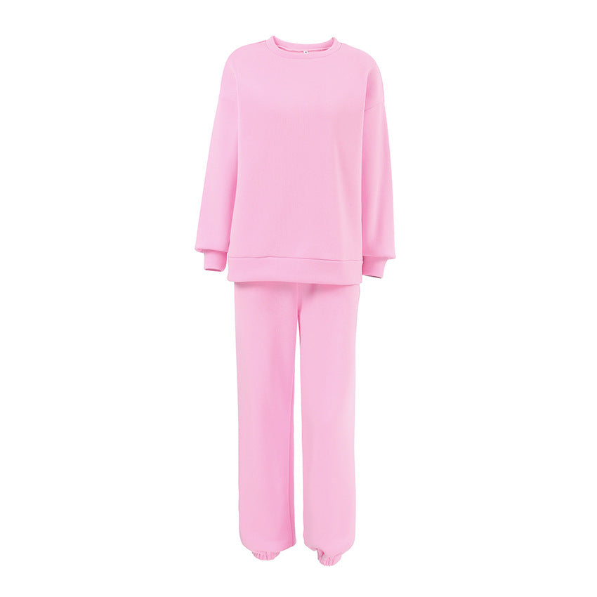 Dame afslappet sweatshirt- og buksesæt med moderne snit og elastiske manchetter Stilla