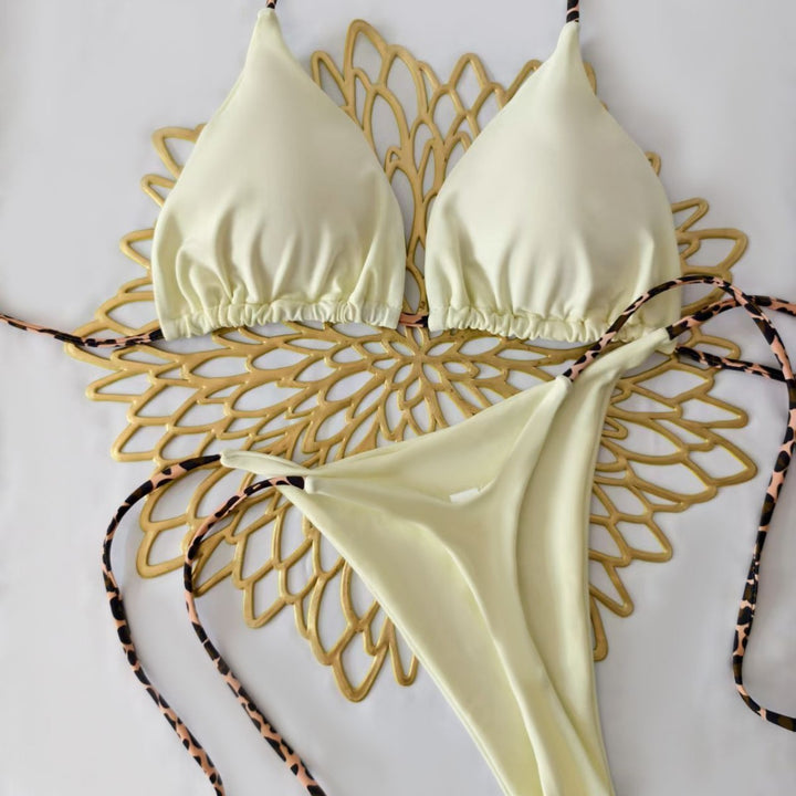 Damer Bikini-sæt med trendy dyretryk og moderigtigt sløjfe-detalje Skovae