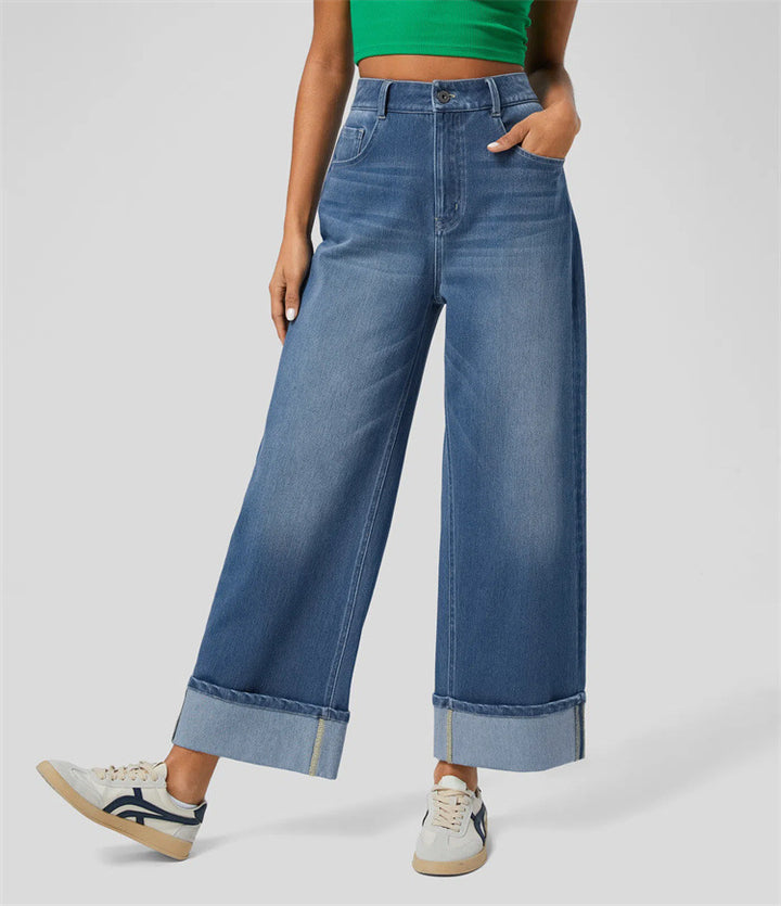 Damer Løst skåret jeans med høj talje og frynset kant Stilla