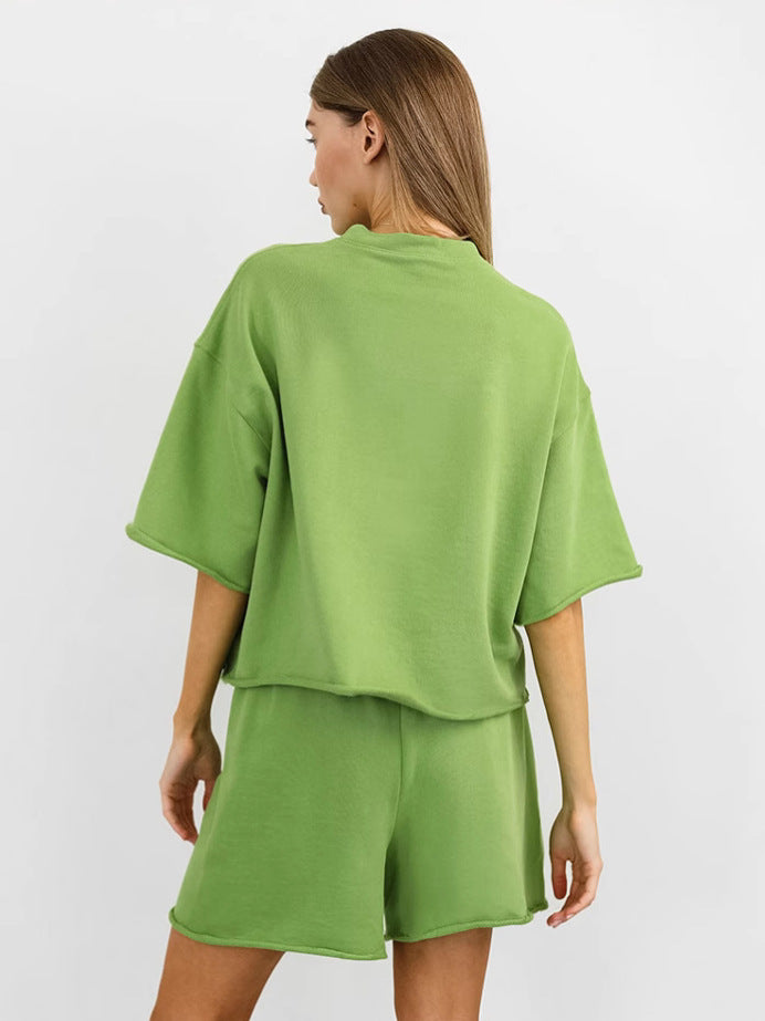 Dame Lækkert fritidssæt med oversized overdel og shorts Stilla
