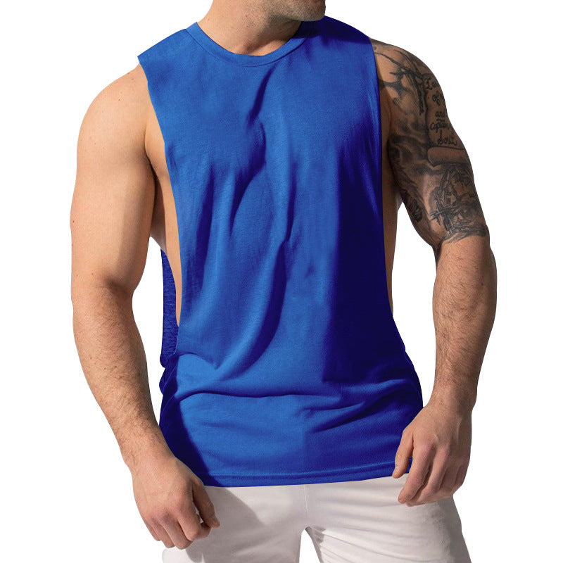 Herren nan Muskelshirt med ekstra dybe armåbninger og åndbart bomuldsblanding Skovae