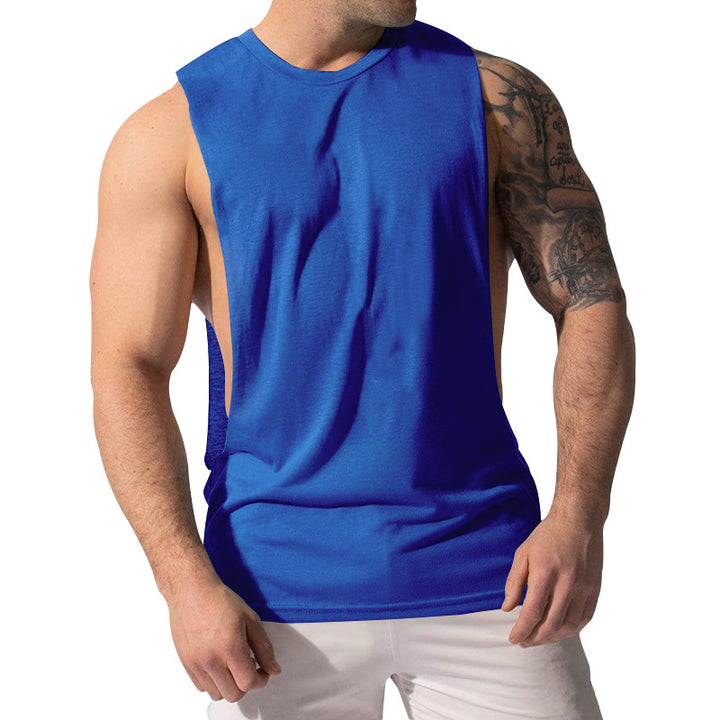 Herren nan Muskelshirt med ekstra dybe armåbninger og åndbart bomuldsblanding Skovae