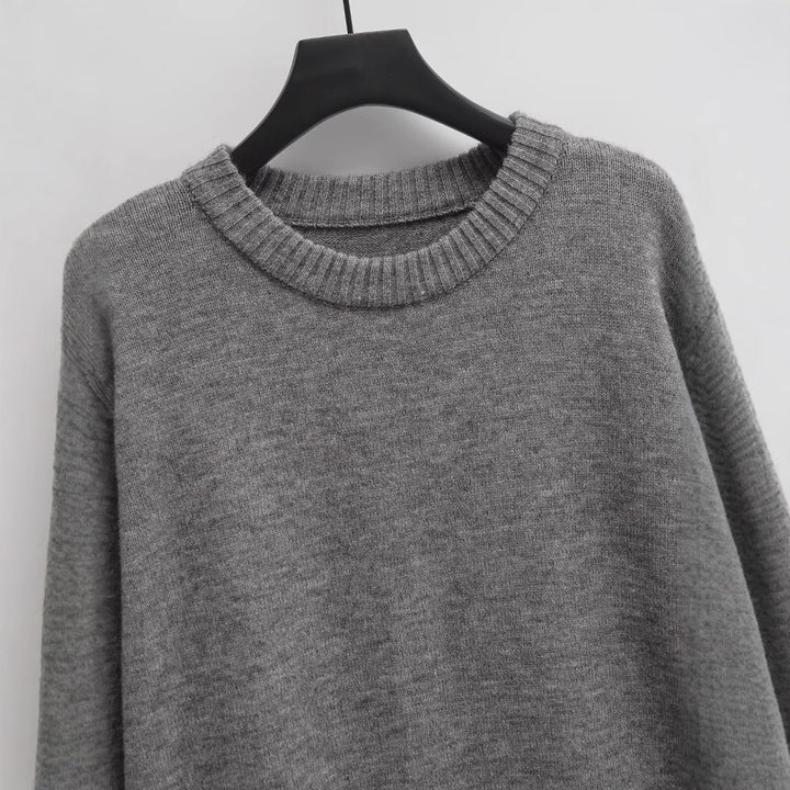 Femme Cozy Oversized Strikpullover Kjole Stilla