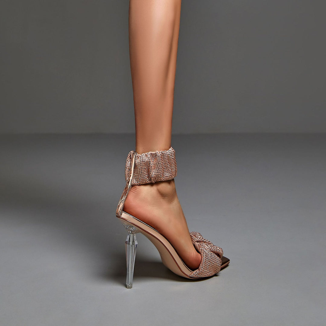 Femme Strappy Rhinestone-akkenterede Højhælede Sandaler Stilla